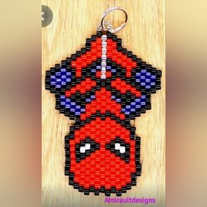 Flat beaded keychain